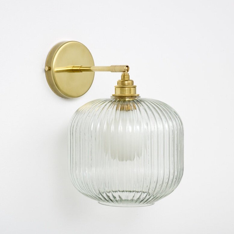 Clear Reeded Glass Wall Light (Outlet)