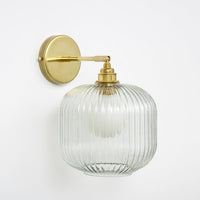 Clear Reeded Glass Wall Light (Outlet)