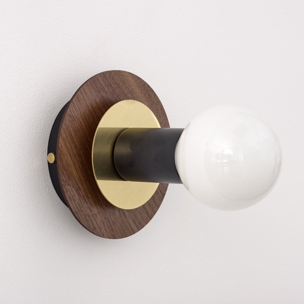 "Aureole" Wall Light - Walnut & Brass